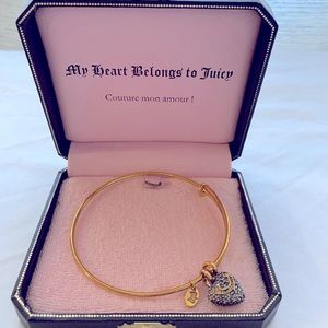 GUC Juicy Couture Puffed Heart Bangle Bracelet Gold